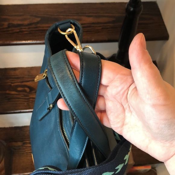 MARC JACOBS Turquoise Leather Top Handle Crossbody Tote Gold Hardware LUNA - Picture 11 of 17